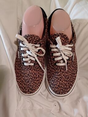 Vans Leopard Print Lace-Up Sneakers - Brown & Black